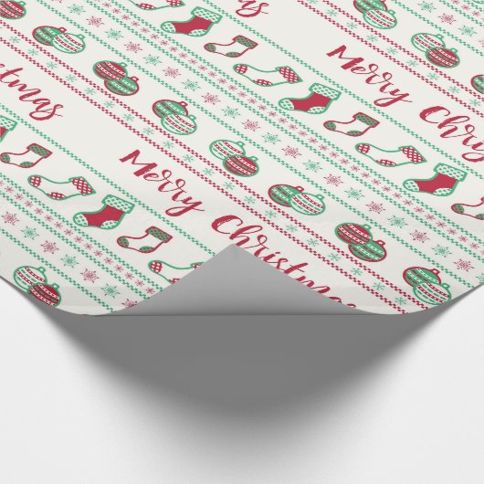 Uguler Weihnachts-Sweater-Pattern Urlaub Geschenkpapier (Ecke)