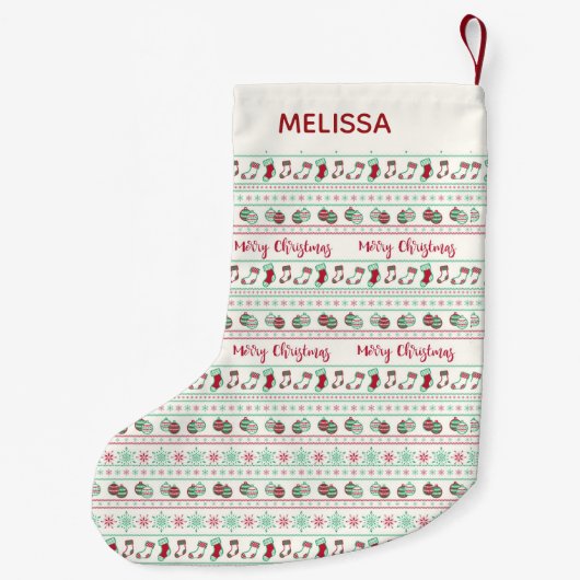 Uguler Weihnachts-Sweater-Pattern Urlaub Kleiner Weihnachtsstrumpf (Rückseite)