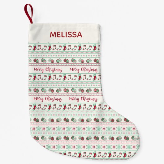 Uguler Weihnachts-Sweater-Pattern Urlaub Kleiner Weihnachtsstrumpf (Vorderseite)