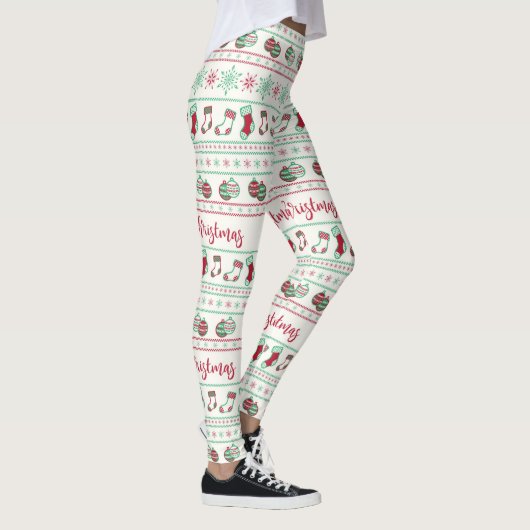 Uguler Weihnachts-Sweater-Pattern Urlaub Leggings (Rechts)