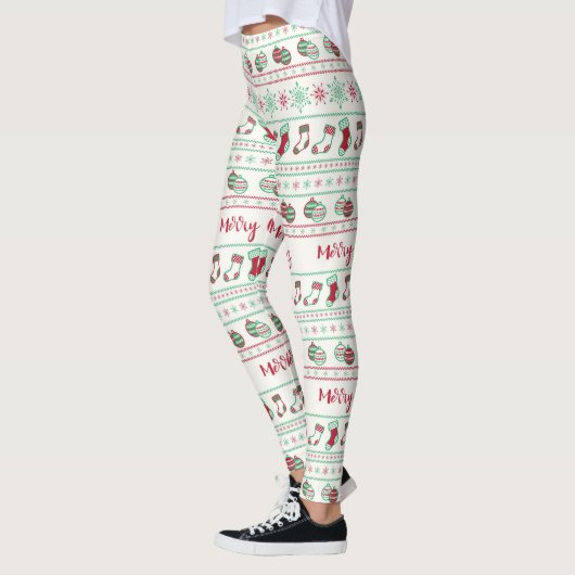 Uguler Weihnachts-Sweater-Pattern Urlaub Leggings (Links)