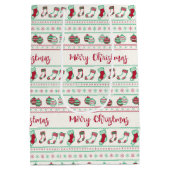 Uguler Weihnachts-Sweater-Pattern Urlaub Mittlere Geschenktüte (Rückseite)