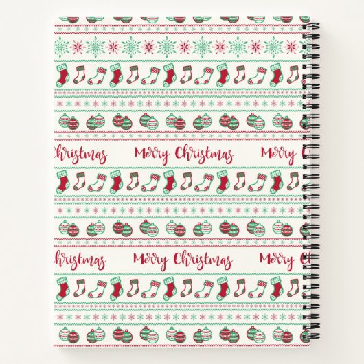 Uguler Weihnachts-Sweater-Pattern Urlaub Notizblock (Rückseite)