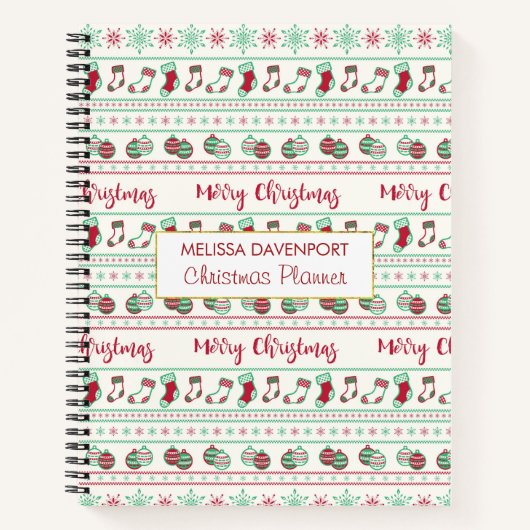 Uguler Weihnachts-Sweater-Pattern Urlaub Notizblock (Vorderseite)