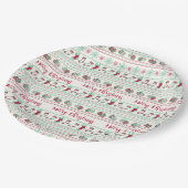 Uguler Weihnachts-Sweater-Pattern Urlaub Pappteller (Schrägansicht)