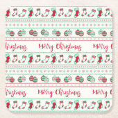 Uguler Weihnachts-Sweater-Pattern Urlaub Rechteckiger Pappuntersetzer (Vorderseite)