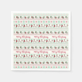 Uguler Weihnachts-Sweater-Pattern Urlaub Serviette