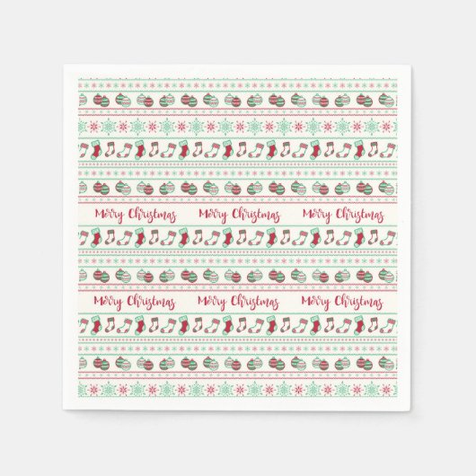 Uguler Weihnachts-Sweater-Pattern Urlaub Serviette (Vorderseite)