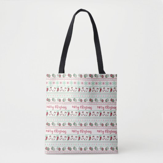 Uguler Weihnachts-Sweater-Pattern Urlaub Tasche (Vorderseite)