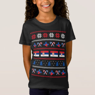 Uguler Weihnachts-Sweater Serbien-Flagge, American T-Shirt