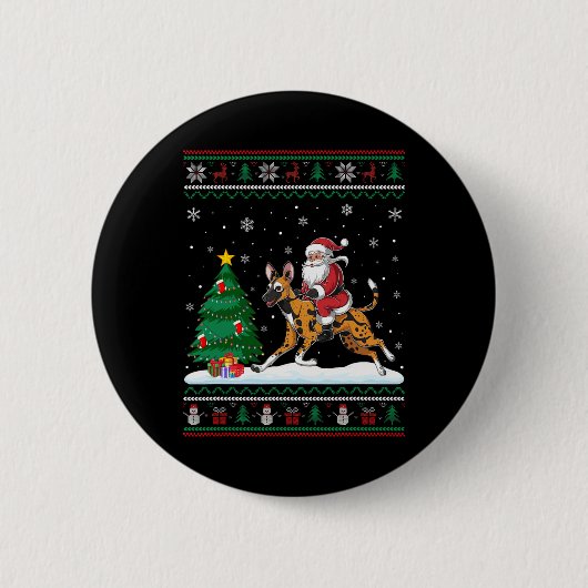 Uguler Weihnachtsbaum Lights Santa Riding African  Button (Vorderseite)
