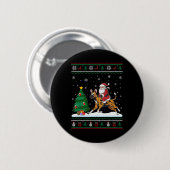Uguler Weihnachtsbaum Lights Santa Riding African  Button (Vorne & Hinten)