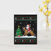 Uguler Weihnachtsbaum Lights Santa Riding African Karte (Gelbe Blume)