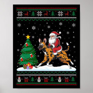 Uguler Weihnachtsbaum Lights Santa Riding African Poster