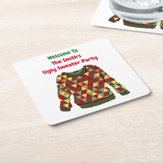 Uguler Weihnachtspulli-Dreiecke Rechteckiger Pappuntersetzer (angewinkelt)