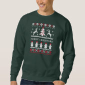 Uguler Weihnachtssüßer Rentier / Schneemann Sweatshirt (Vorderseite)