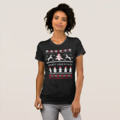 Uguler Weihnachtssüßer Rentier / Schneemann T-Shirt (Vorne ganz)