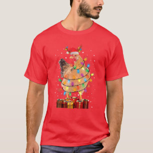 Ugules Huhn Lights Weihnachtsweihe Weihnachtsmannm T-Shirt