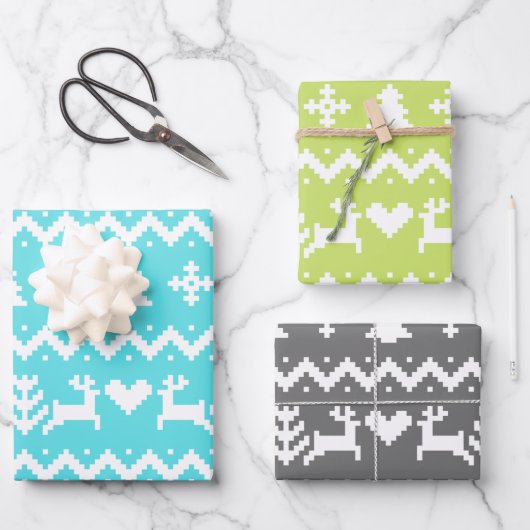 Ugules Weihnachtsmuster Geschenkpapier Set (Vorderseite)