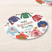 Ugules Weihnachtsweihnachtsgebäck lustig Runder Pappuntersetzer (Angewinkelt)