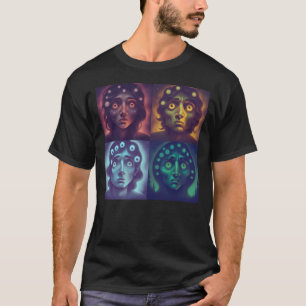 Ugulous Halloween Sweater Color Block Augen T-Shirt
