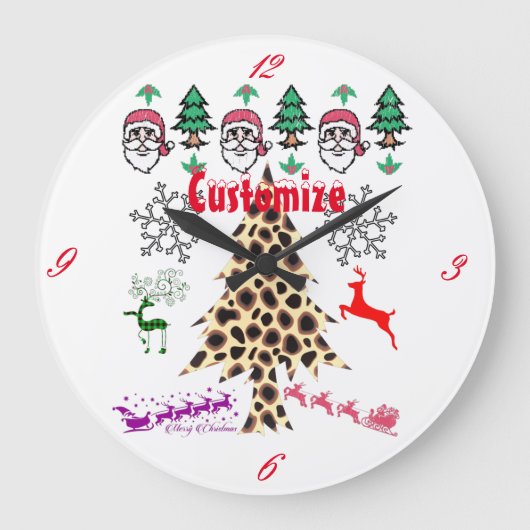 Ugulweihnachtliche Random Mishmash Thunder_Cove Große Wanduhr (Vorderseite)