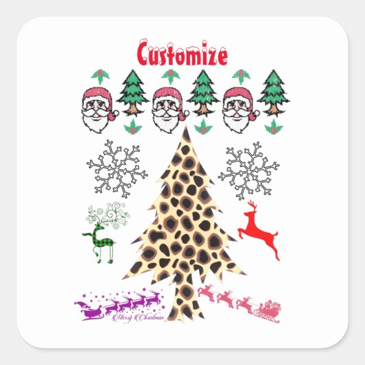 Ugulweihnachtliche Random Mishmash Thunder_Cove Quadratischer Aufkleber (Vorderseite)