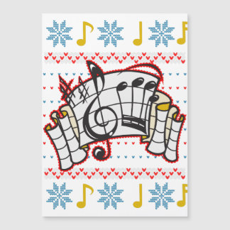 Ugulweihnachtliche Sweater-Musiknoten Magnetkarte