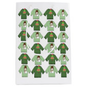 Ugulweihnachtliche Sweaters Green Gift Bags Mittlere Geschenktüte (Vorderseite)