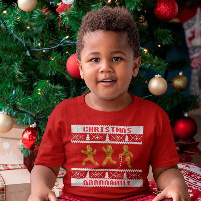 Ugulwein Weihnachts Sweater Scared Gingerbread Män T-Shirt (Von Creator hochgeladen)