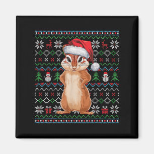 Ugunk Chipmunk Lovers Xmas Sweater Weihnachten Magnet