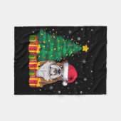 Ugus American Bulldog Weihnachtsmannmütze Christma Fleecedecke (Vorderseite (Horizontal))