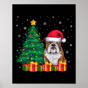 Ugus American Bulldog Weihnachtsmannmütze Christma Poster