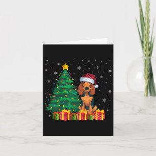 Ugus American English Coonhound Weihnachtsmannmütz Karte