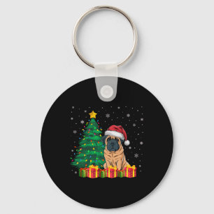 Ugus English Mastiff Weihnachtsmannmütze Weihnacht Schlüsselanhänger