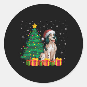 Ugus English Setter Weihnachtsmannmütze Weihnachts Runder Aufkleber