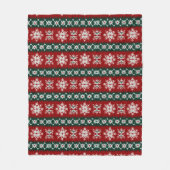 Ugus Weihnachts Sweater rot und grün Fleecedecke (Vorderseite)