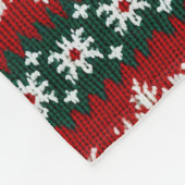 Ugus Weihnachts Sweater rot und grün Fleecedecke (Ecke)