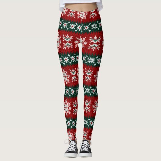 Ugus Weihnachts Sweater rot und grün Leggings (Vorderseite)