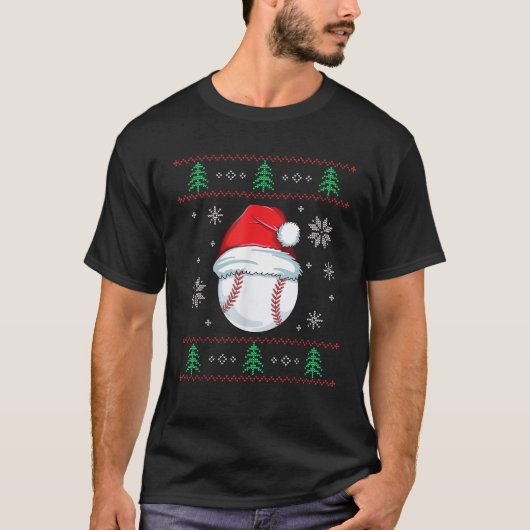 Ugusweihnachtliche Baseball Boys Kinder Ball Santa T-Shirt (Vorderseite)