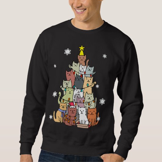 Ugusweihnachtliche Katzenbaum - Funny Xmas Cat G Sweatshirt (Vorderseite)
