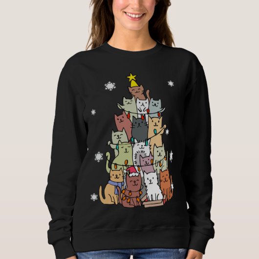 Ugusweihnachtliche Katzenbaum - Funny Xmas Cat G Sweatshirt (Vorderseite)