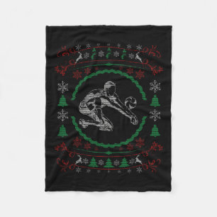 Ugusweihnachtliche Volleyball Funny Xmas Fleecedecke