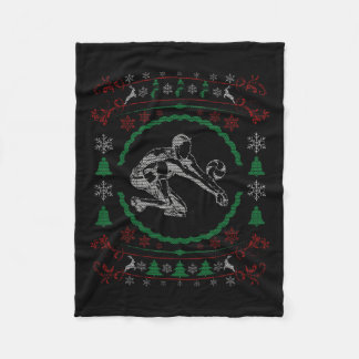 Ugusweihnachtliche Volleyball Funny Xmas Fleecedecke