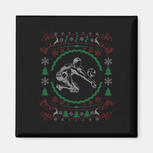 Ugusweihnachtliche Volleyball Funny Xmas Magnet (Vorne)