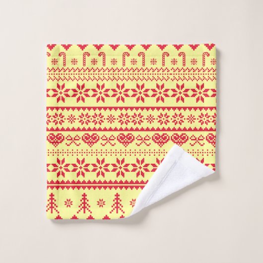 Ugusweihnachtliches Abstraktes Muster Badhandtuch Set (Waschlappen)