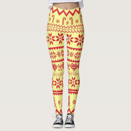 Ugusweihnachtliches Abstraktes Muster Leggings (Vorderseite)