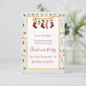 Ugusweihnachtliches Sweater Muster Save the Date Einladung (Stehend Vorderseite)