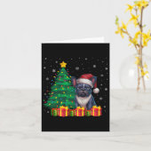 Ugusy French Bulldog Weihnachtsmannmütze Christmas Karte (Gelbe Blume)