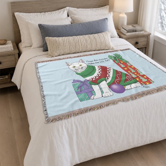 Ugy Christmas Sweater Funny Cat Decke